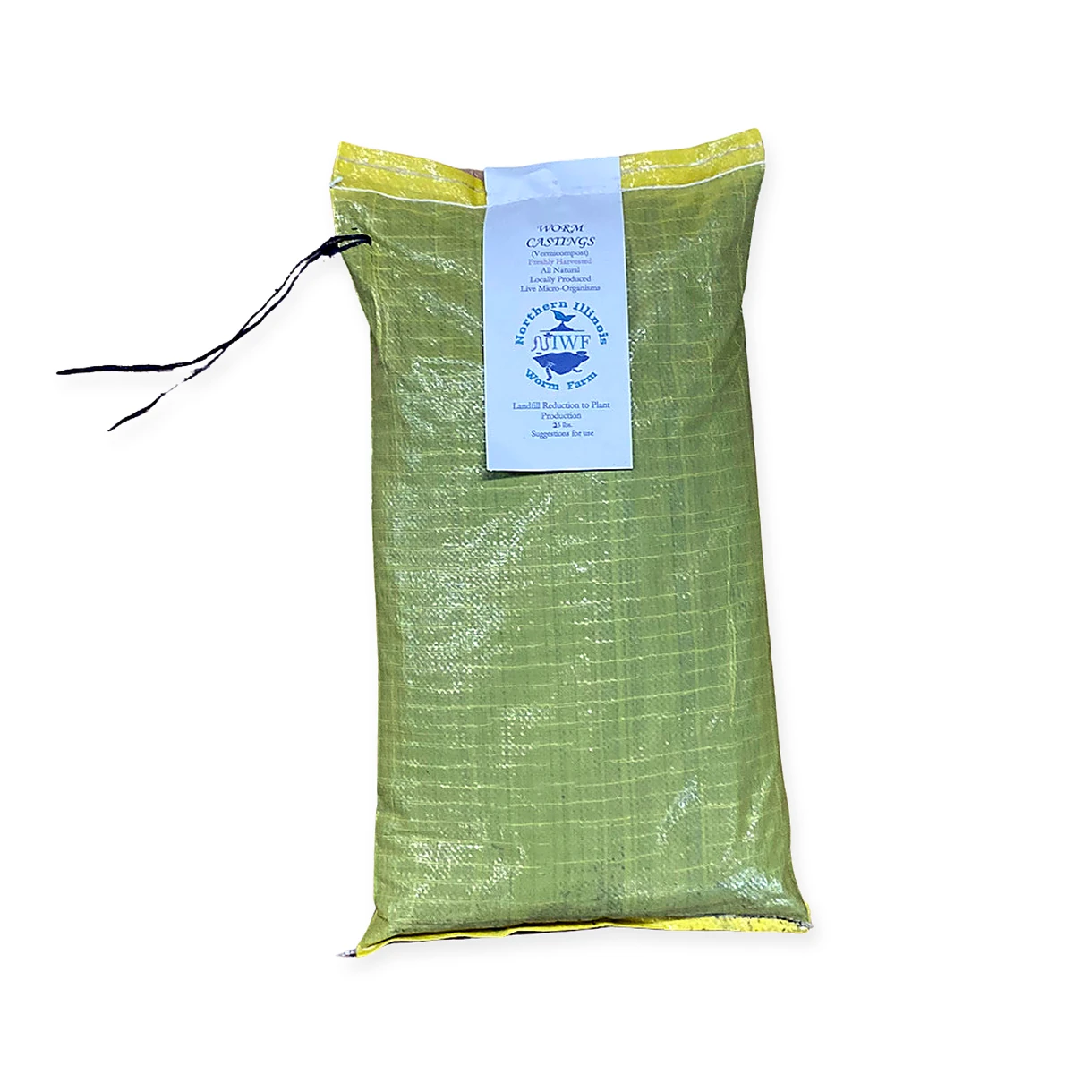 Northern Illinois Worm Farm Worm Castings 20lb in a breathable bag
